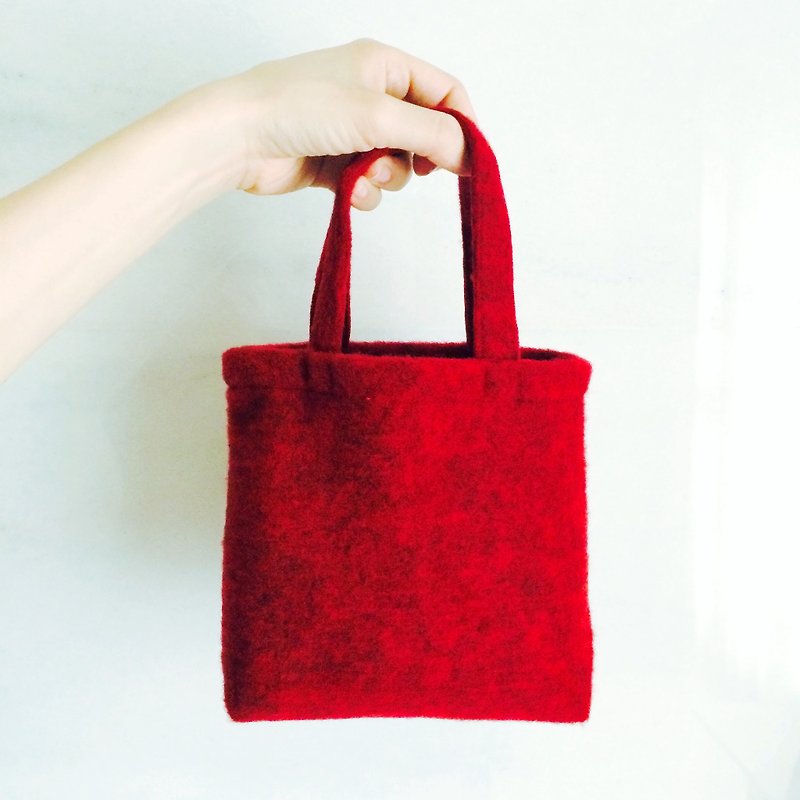【倒数中！回馈商品】简单生活x袋袋相传 小提袋 圣诞红 提袋礼物 包装 - 手提包/手提袋 - 棉．麻 红色