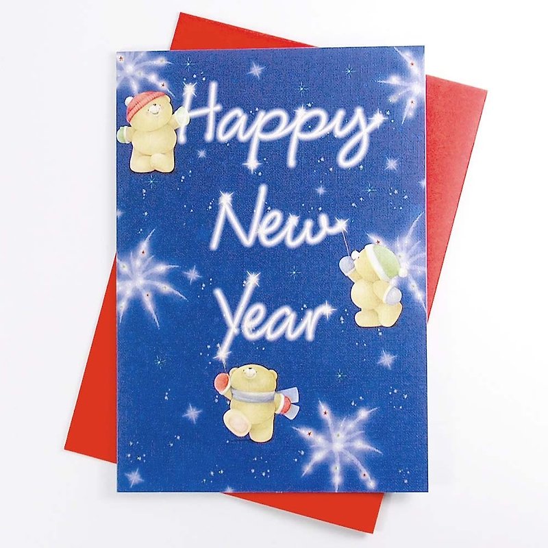 熊熊玩仙女棒庆祝新年 耶诞卡片【Hallmark-卡片 New Year系列】 - 卡片/明信片 - 纸 多色