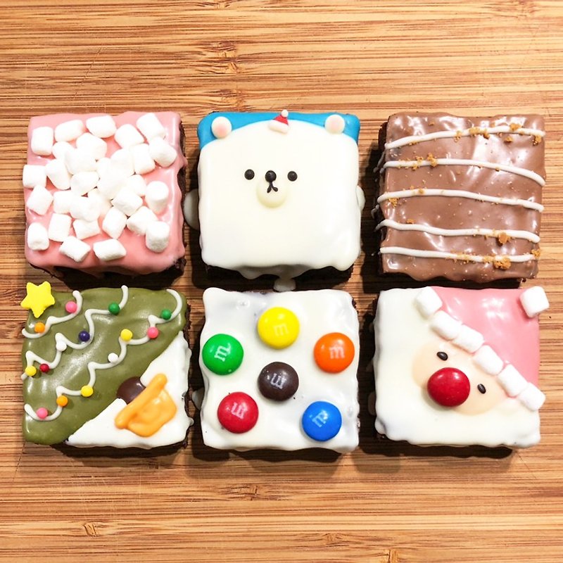 【黑熊先生巧克力布朗尼】雪地胖胖熊礼盒-6入 (2017圣诞限定) - 蛋糕/甜点 - 新鲜食材 白色
