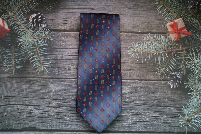 復古花色真絲領帶/色織宮廷老花紳士領帶 - 领带/领带夹 - 丝．绢 多色