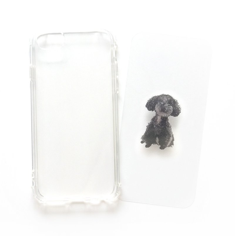 黑贵宾 - 手机壳 | TPU Phone case 防摔 空压壳 | 可加字设计 - 手机壳/手机套 - 橡胶 透明