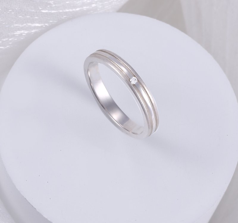 18K白金 永恒誓言 结婚戒指 - 对戒 - 贵金属 银色
