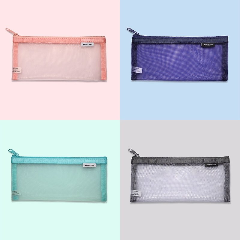 4色透明网袋 | 收纳袋 收纳包 笔袋 化妆包 - 化妆包/杂物包 - 其他材质 多色