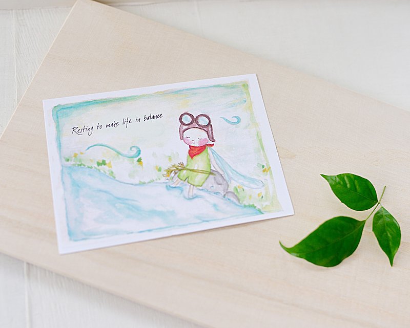 【蜻•旅行】手绘明信片 - 卡片/明信片 - 纸 绿色