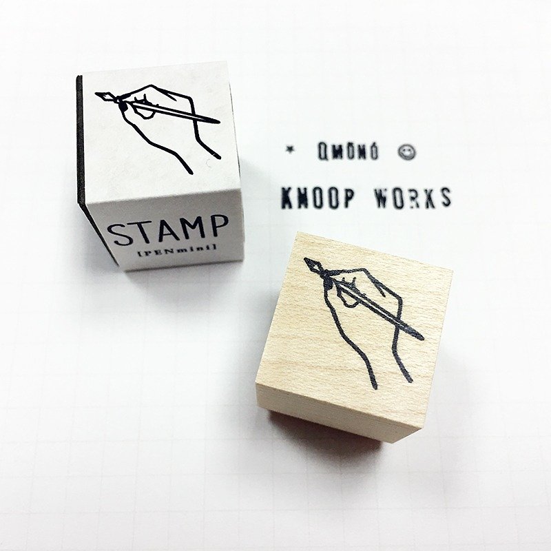 日本 KNOOP WORKS 印章 (握笔 - A) - 印章/印台 - 木头 卡其色