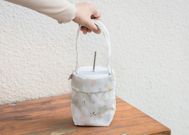 【油桐花-饮料袋】环保提袋 / 小物袋 - 随行杯提袋/水壶袋 - 聚酯纤维 灰色