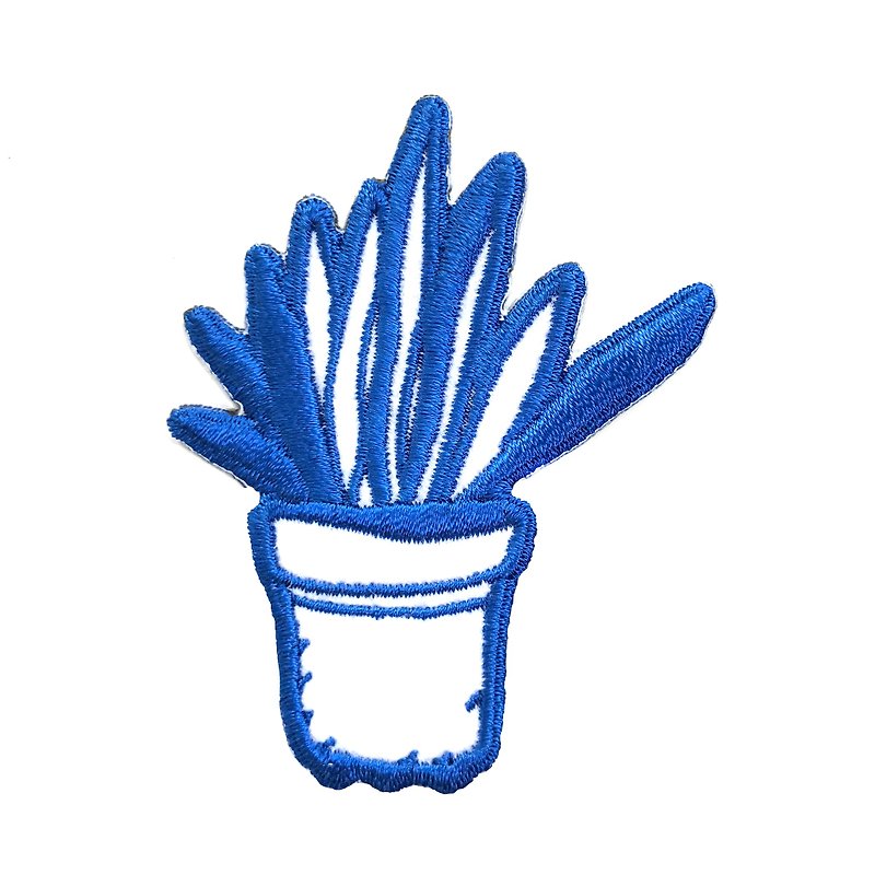 Plant patch Cobalt Collection - 徽章/别针 - 绣线 蓝色