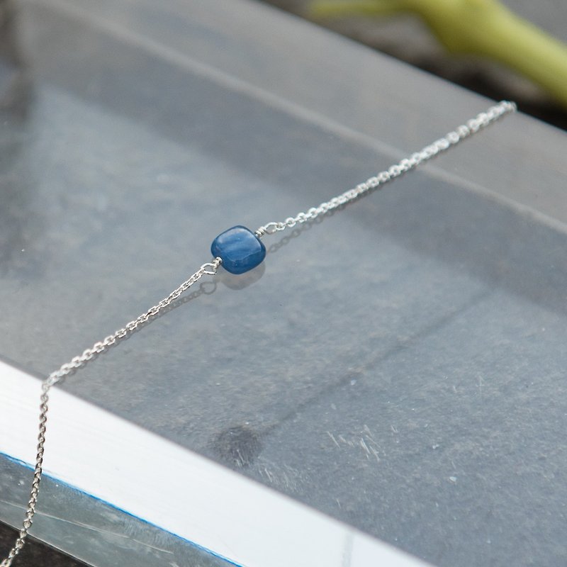 蓝晶石小方块纯银手链 - 手链/手环 - 宝石 蓝色