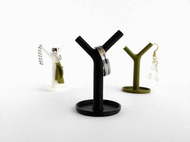 Unique mini tree jewelry fashion accessory stand, Kawaii mini tray,Home sweet home decor, 3D printed 【same color 2 pieces, 1 set】 - 其他 - 塑料 黑色