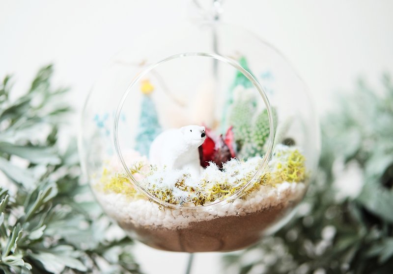 Christmas Dream 圣诞小行星-多肉干燥花玻璃球DIY材料包 - 植栽/盆栽 - 植物．花 白色