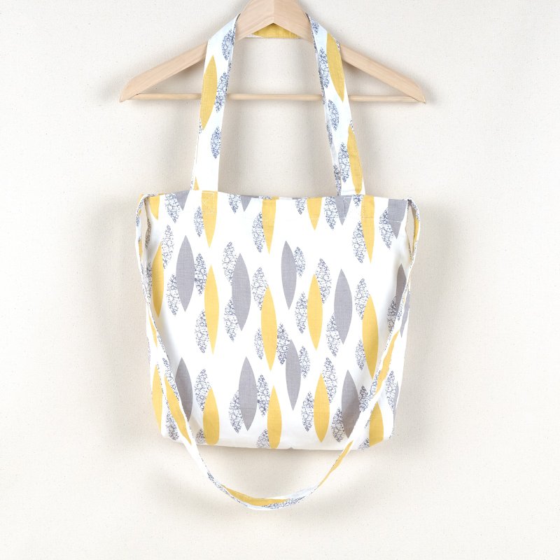 [Limited] pocket linen color Off-White stripes, graphics, oval, pointed, gray and yellow backpack has two three-line form. - 侧背包/斜挎包 - 棉．麻 黄色