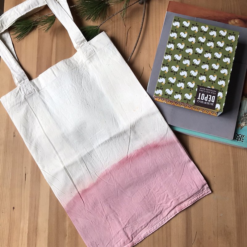 植物染购物棉袋(大容量)－粉红草原 - 手提包/手提袋 - 棉．麻 粉红色