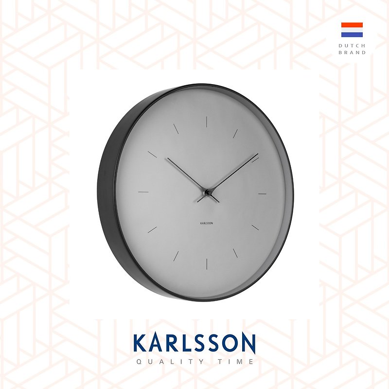 荷兰Karlsson, wall clock 37.5cm Butterfly Hands large grey - 时钟/闹钟 - 其他金属 灰色