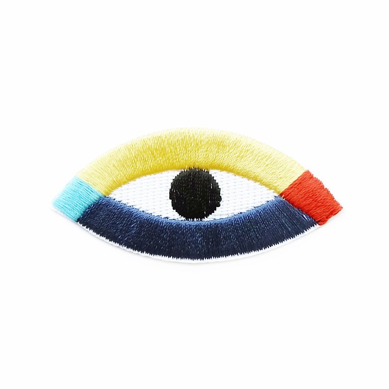 Rainbow eye - embroidered patch - 徽章/别针 - 绣线 黄色