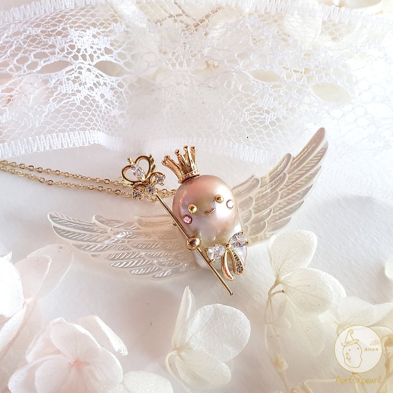 Baroque 原创设计巴洛克淡水珍珠可爱小天使项链 - 项链 - 珍珠 