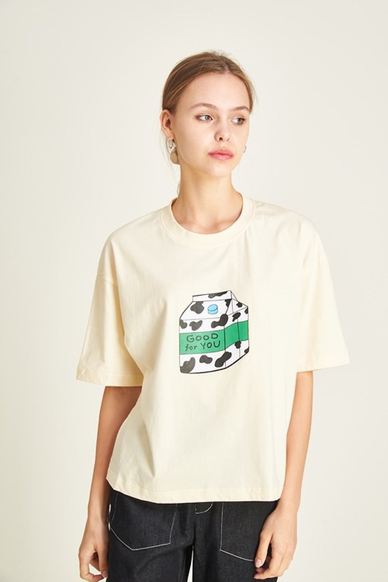 Creamy Oversized Tee Good for you - The Breakfast Club - 女装 T 恤 - 棉．麻 白色