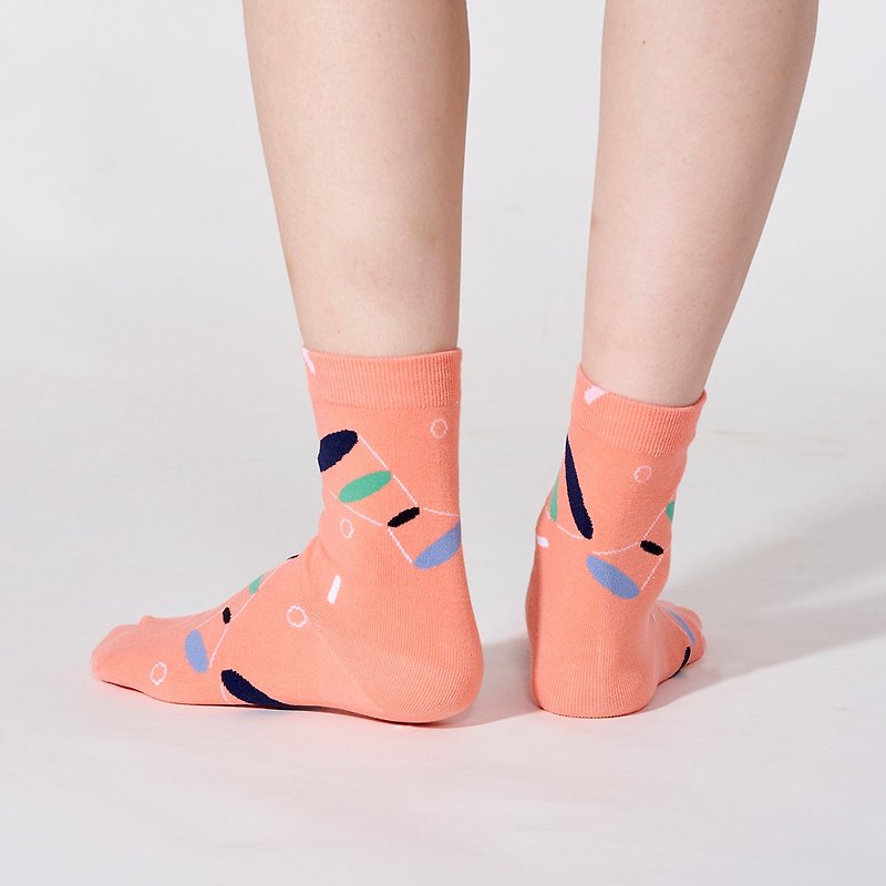 望远星空 3:4 /粉/ 袜子 - 袜子 - 棉．麻 粉红色