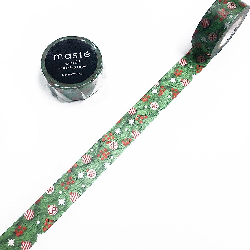 maste Xmas 和纸胶带【圣诞树 (MST-ZX02-B)】耶诞树 数量限定 - 纸胶带 - 纸 绿色