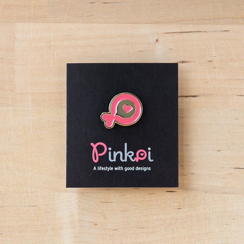 Pinkoi 小鱼闪亮徽章 - 胸针 - 其他金属 粉红色