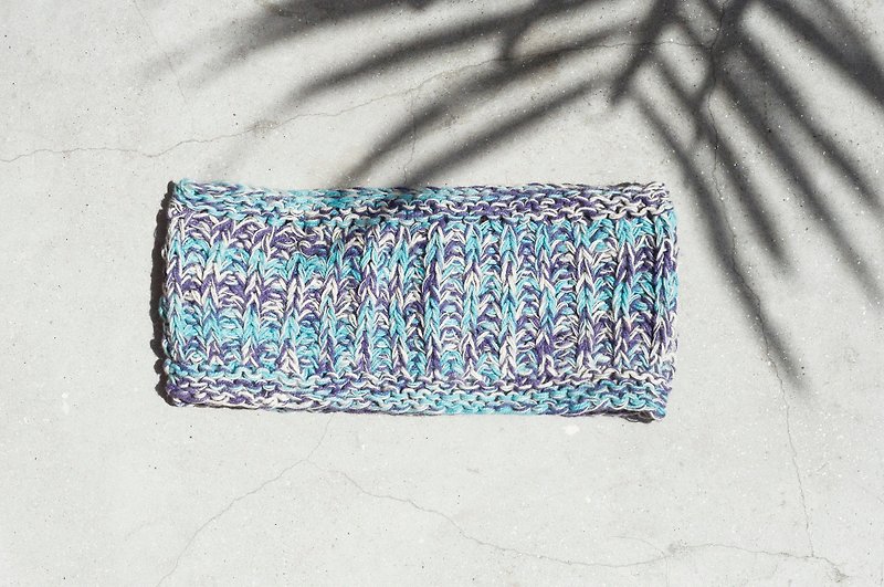 母亲节 手工棉线编织发带 / 编织缤纷发带 发饰 - 糖果色 蓝色 紫色 条纹图案 ( 手工限量一件 ) - 发饰 - 棉．麻 多色