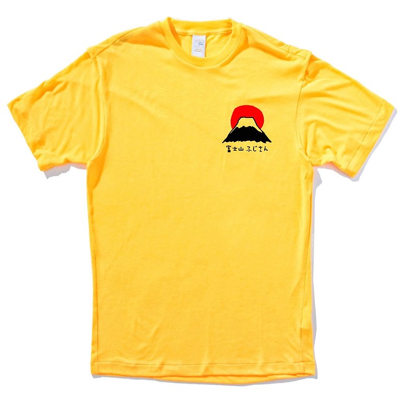 左胸 富士山 男女 短袖T恤 黄色 日本 东京 Tokyo 日文 - 男装上衣/T 恤 - 棉．麻 黄色