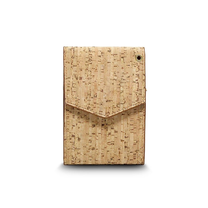 CORCO 简约挂颈软木皮夹 - 原棕色(含挂绳) - 皮夹/钱包 - 防水材质 