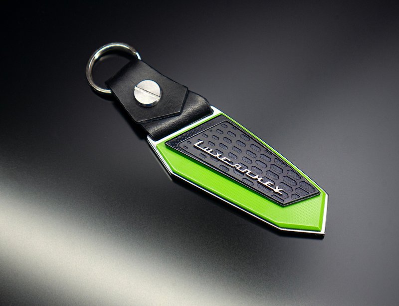 兰博基尼钥匙圈、Urus、Aventador、SVJ、Present、钛钥匙圈、皮革 - 钥匙链/钥匙包 - 其他材质 绿色