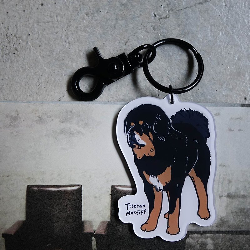 【快速出货】獒犬钥匙圈 - 钥匙链/钥匙包 - 压克力 黑色