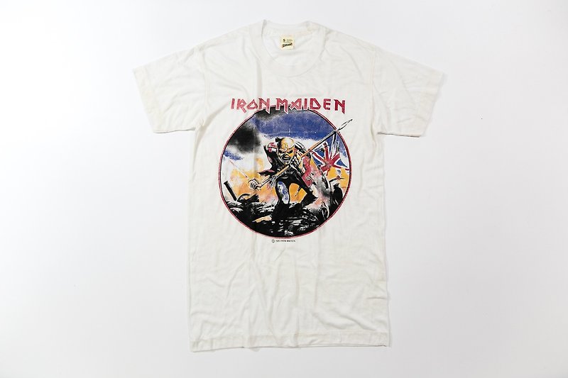 [3thclub铭仁棠] 经典 Iron Maiden 团tee 铁娘子 vintage BTE-003 - 女装 T 恤 - 棉．麻 白色