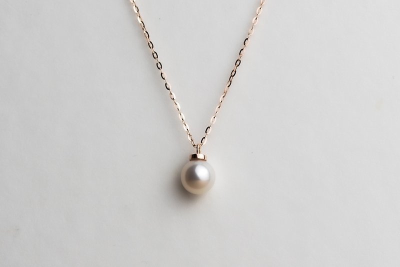 Pearl Pendant 钻石珍珠公主项链・纯14K金 VS1钻石 - 项链 - 珍珠 金色