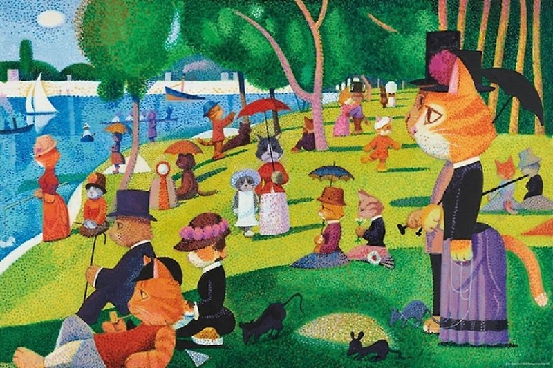 1000片拼图-猫.美术馆-大碗岛的猫咪午睡 - 拼图 - 纸 