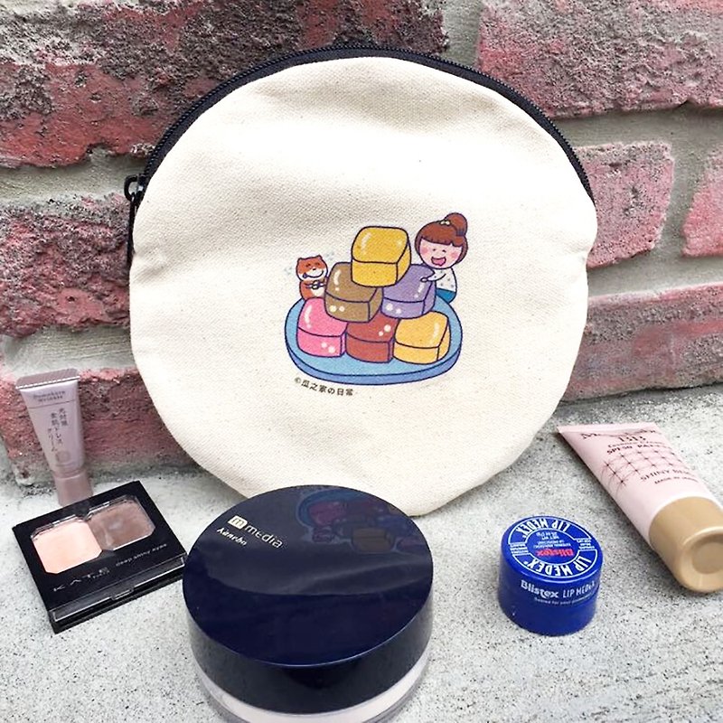 芋仔冰猫の日常 帆布圆型包 (化妆包) Make-up bag