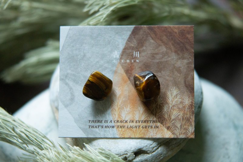 CRACK | 矿物系耳环 |  EARRINGS - 耳环/耳夹 - 玉石 咖啡色