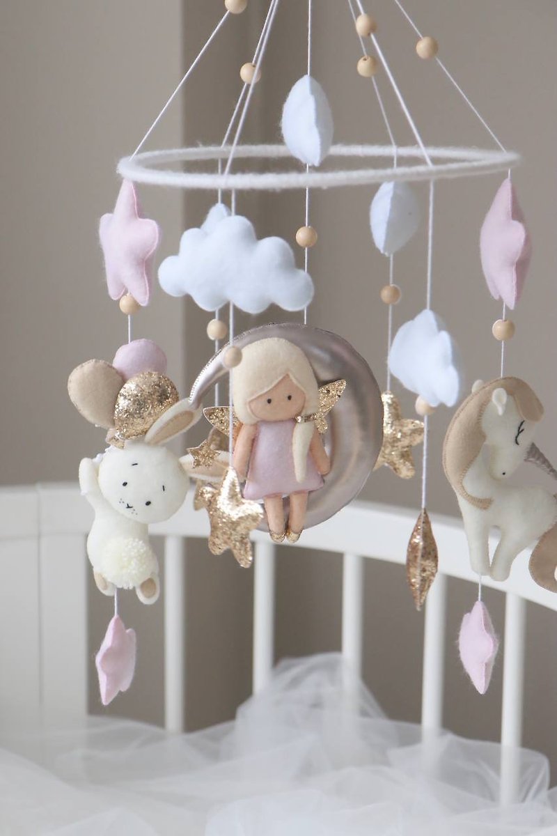 Bunny Baby Mobile for New Parents Gift, Baby Crib Mobile for Moon Baby Shower
