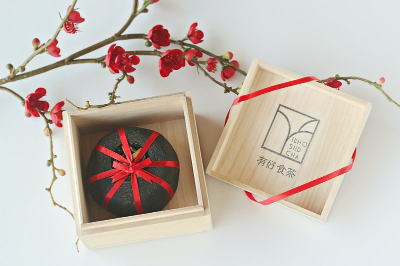【有好食茶】台湾唯一紧压茶::酸柑茶梧桐木盒礼盒 - 茶 - 新鲜食材 咖啡色