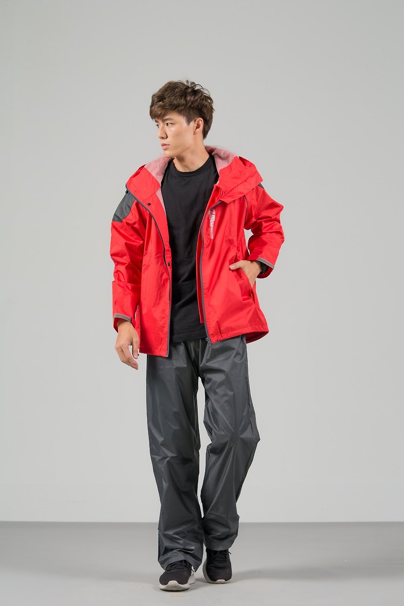 赛克两件式风雨衣-鲜红 - 雨伞/雨衣 - 防水材质 红色