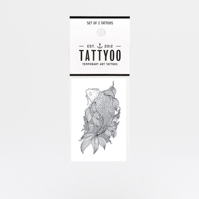 JAPANESE CARP 刺青纹身贴纸 | TATTYOO - 纹身贴 - 纸 黑色