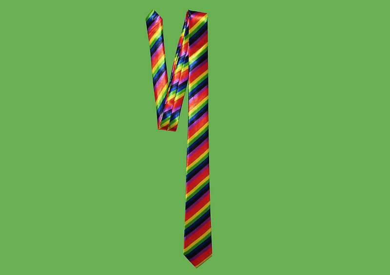 TIE*彩虹条纹花色创意小众领带宽5cm - 领带/领带夹 - 聚酯纤维 多色