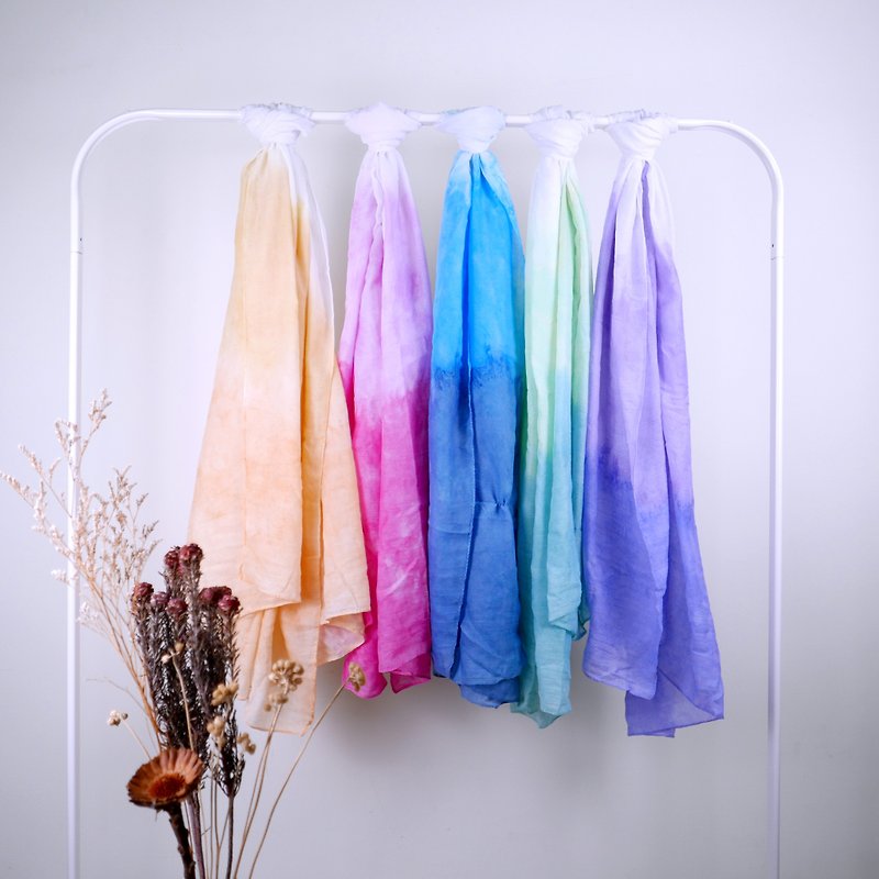 :天使系列: 围巾 披肩 手染 渲染 染色 - 丝巾 - 其他材质 多色