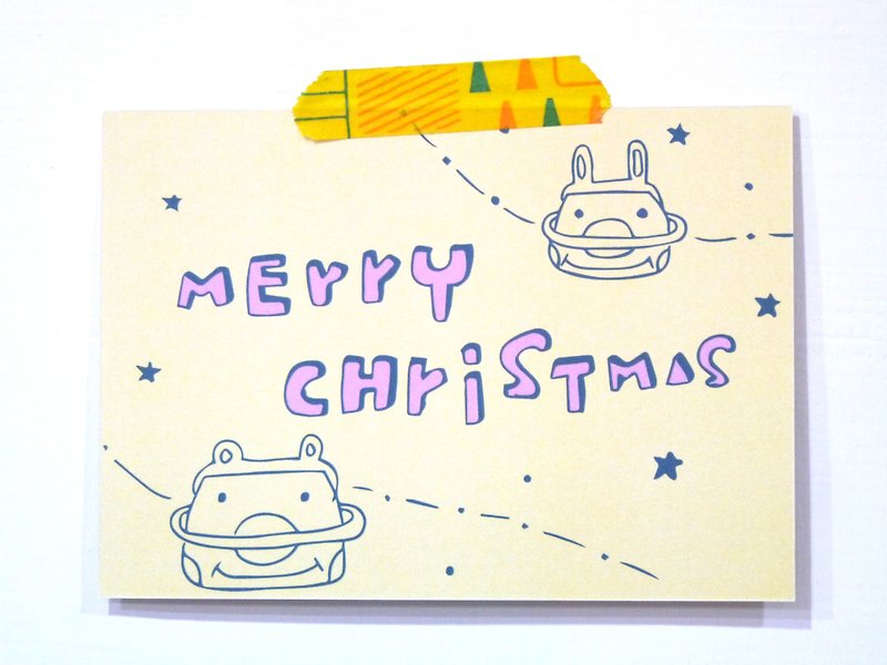 |明信片|耶诞星球卡片 - 卡片/明信片 - 纸 黄色