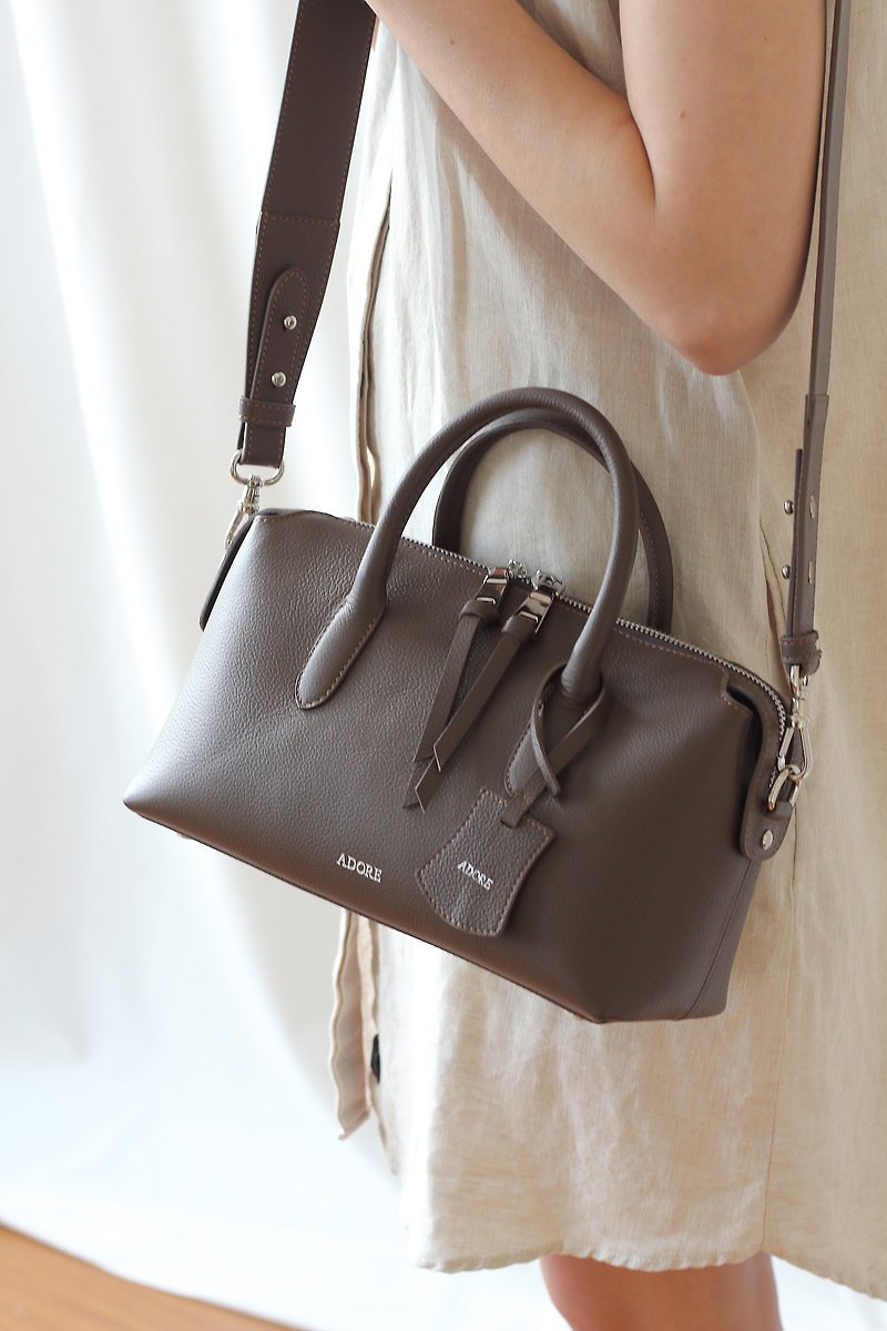 P i L L o w  CoCoa  - Genuine Leather Bag (Cow Leather) - 手提包/手提袋 - 真皮 咖啡色