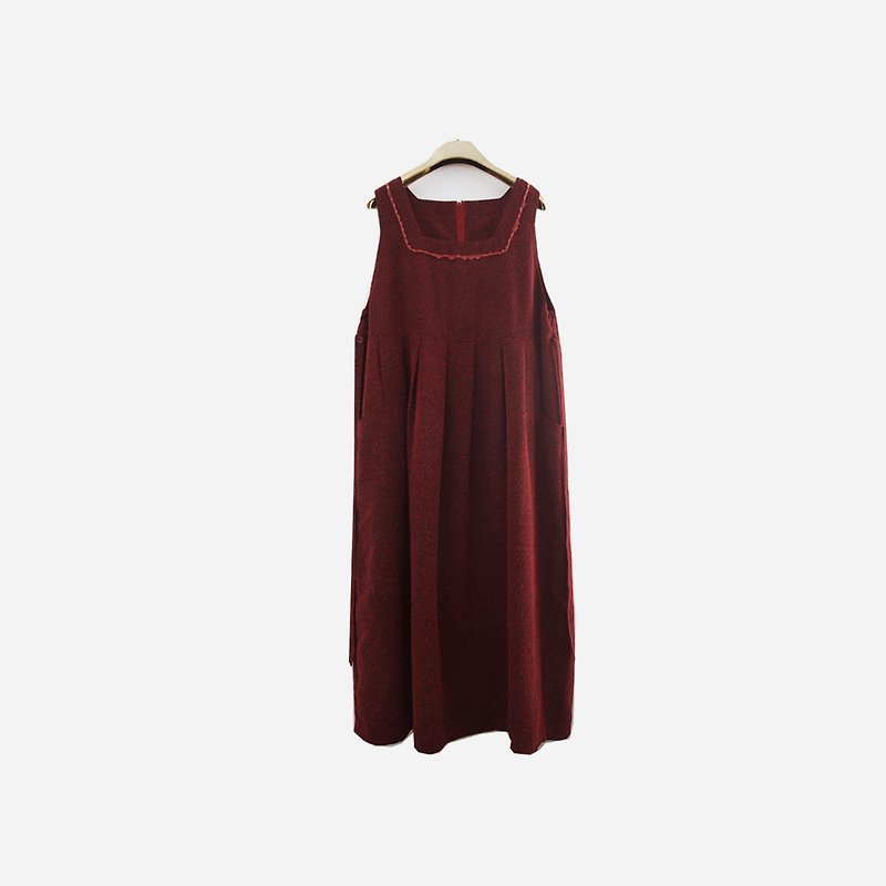 脱臼古着 / 红黑背心绑带洋装 no.936A1  vintage - 洋装/连衣裙 - 聚酯纤维 红色