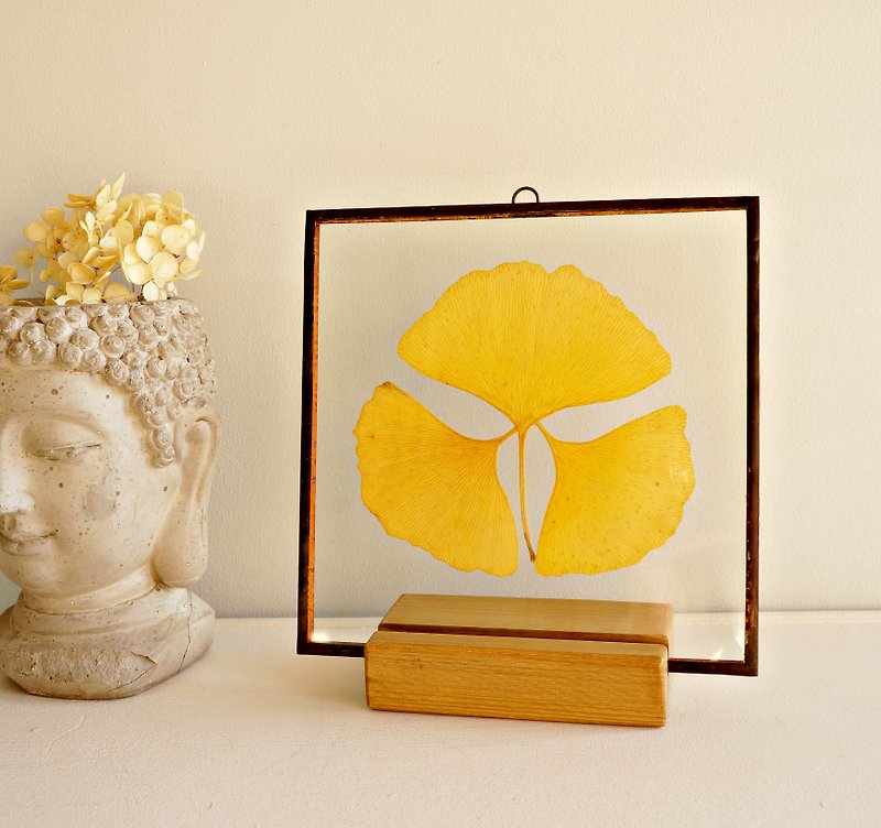 銀杏葉 树叶 黃葉裝飾 植物禮物創意 - 墙贴/壁贴 - 玻璃 黄色