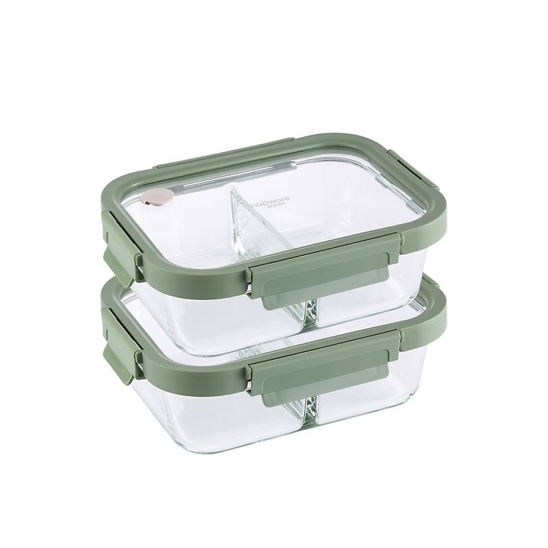 【康宁餐具】SNAPWARE全可拆玻璃保鲜盒990ml两入组 - 便当盒/饭盒 - 玻璃 透明