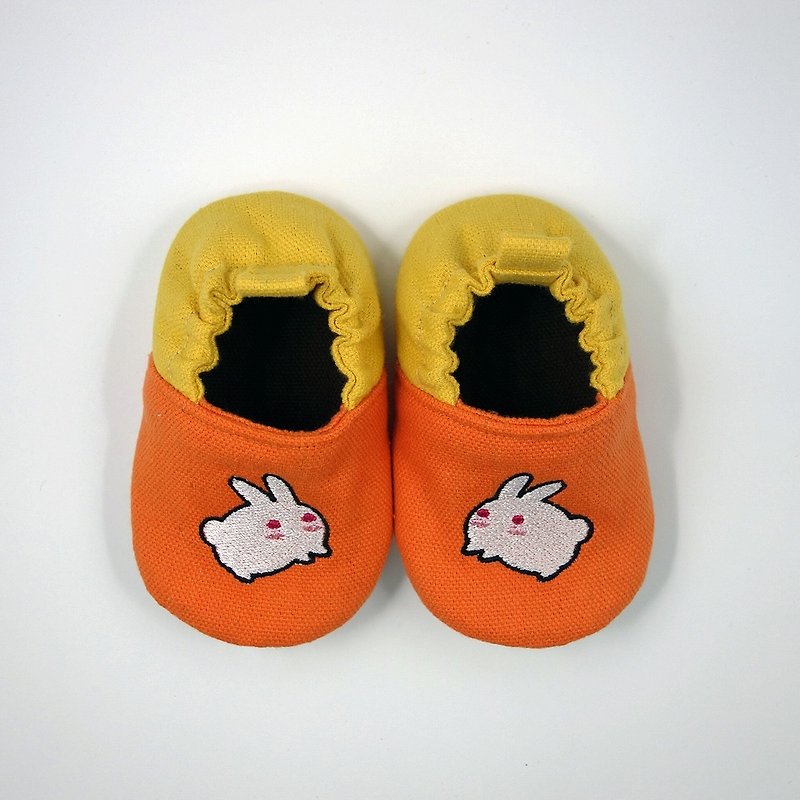 (Rabbit Mint Baby) 纯棉兔子刺绣宝宝学步鞋 - (C0005) - 童装鞋 - 棉．麻 橘色