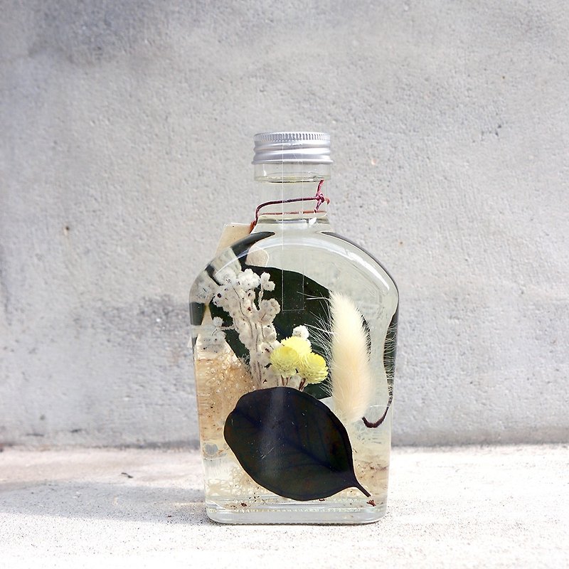 瓶中森林__植物学浮游花瓶 / 扁酒瓶 - 干燥花/捧花 - 植物．花 多色