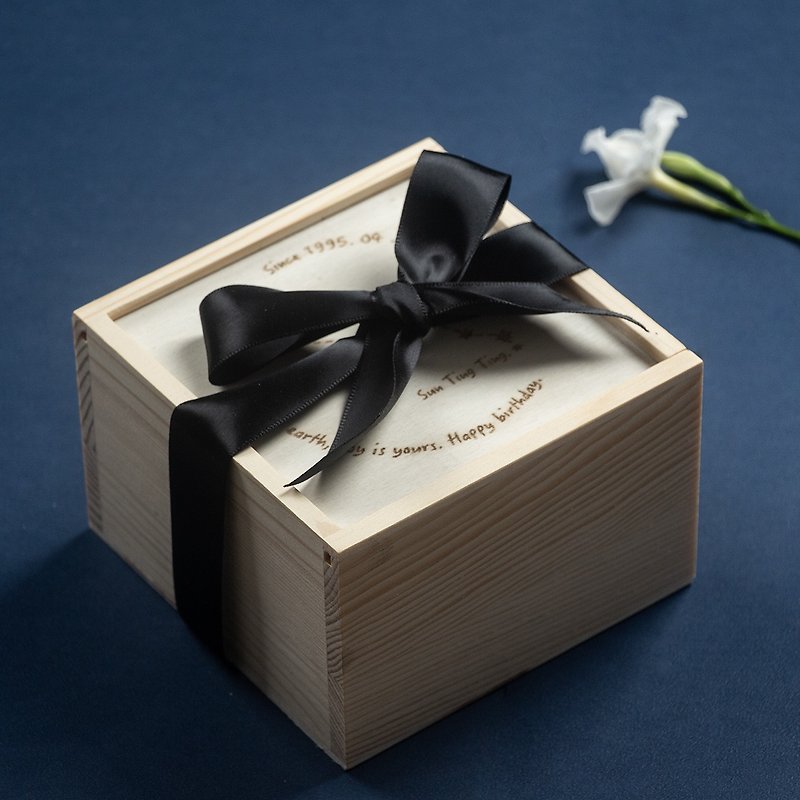 加购包装 | 订制心意刻字松木礼物盒包装盒礼盒 - 纸盒/包装盒 - 木头 白色