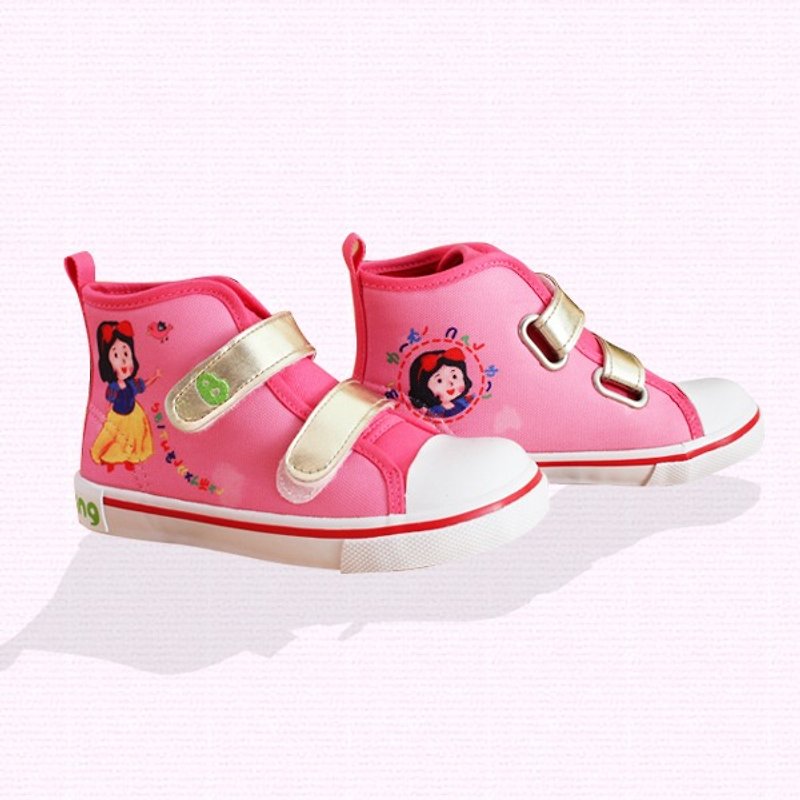 插画短筒靴 – 粉色白雪公主 - 童装鞋 - 棉．麻 粉红色