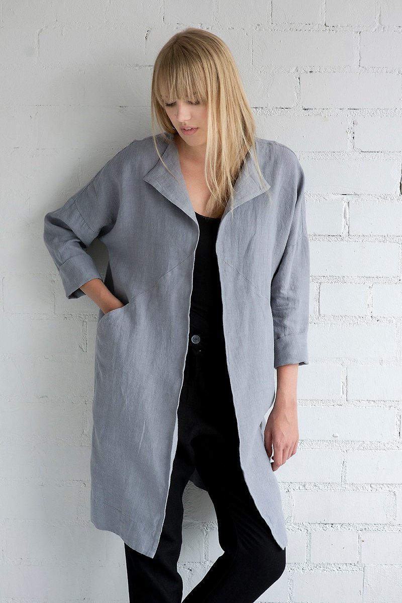 Linen Jacket Motumo – 17SV2 / Handmade linen jacket - 男装外套 - 亚麻 