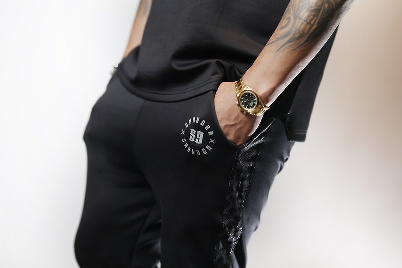 双钾SG Classic 【经典款】Pants - 男装运动裤 - 聚酯纤维 黑色
